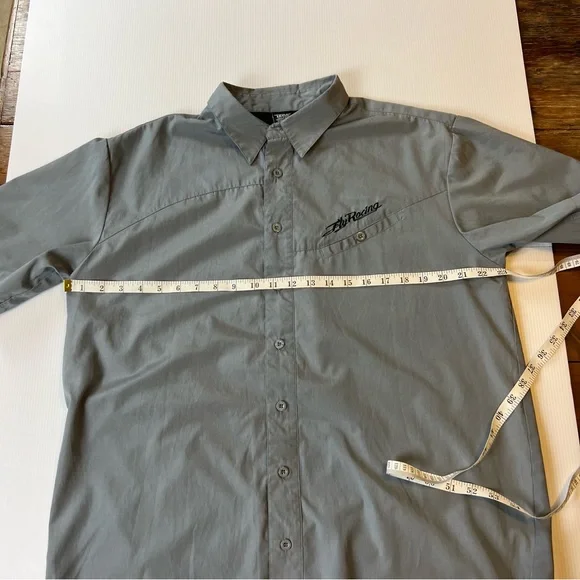 FLY Racing Grey Collared Button Up Short Sleeve Shirt Size Large - Picture 9 of 11